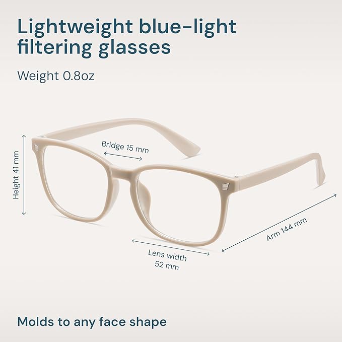 Gaoye Milky Blue Light Glasses for Computer & Gaming - Anti UV Ray Lenses, Scratch-Resistant & Comfort Fit