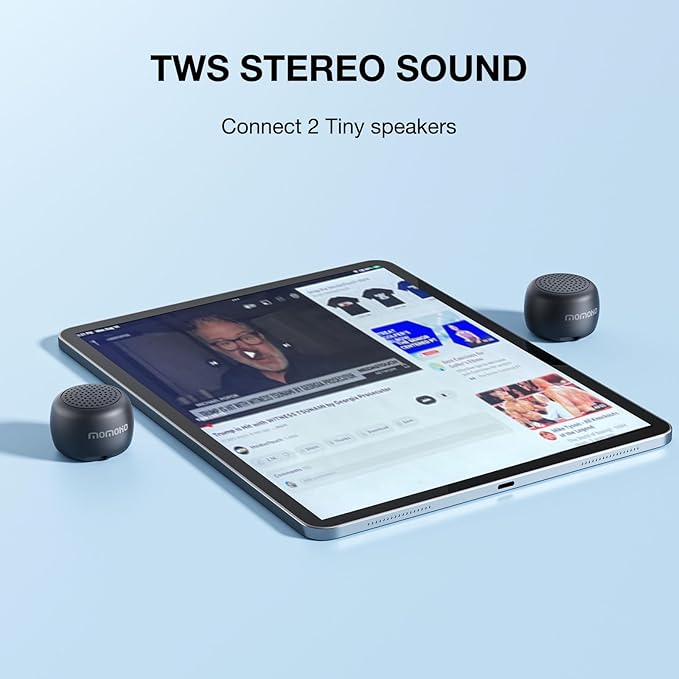 The Smallest Mini Bluetooth Speaker Wireless,Tiny Speakers with Built in Mic,TWS Portable Speaker for Hiking, Running, Car, Outdoor, Travel, Gifts (Black)