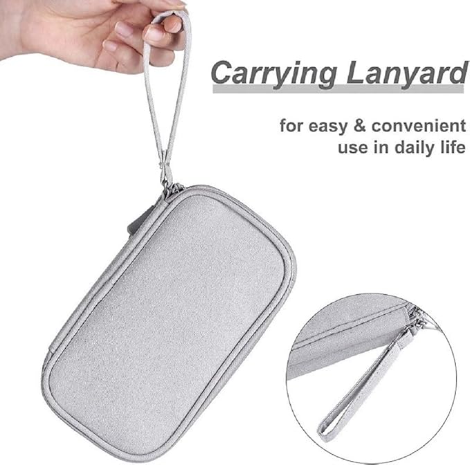 Yiasangly Electronic Organizer Bag, Waterproof Portable Travel Cable Storage Bag, Multifunctional Cord Storage Case for USB Drive, Dard Drive, Power Bank, Charger, Mouse, USB Cable, Headphones - Grey