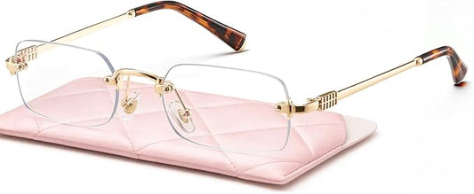 livho Blue Light Blocking Glasses for Women, Lightweight Metal Frame Computer Glasses, Anti Eye Strain, UV Protection