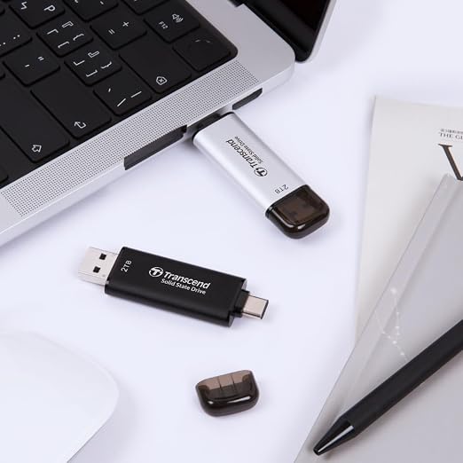 Transcend ESD310 1TB External SSD, Up to 1,050MB/s, Dual USB Drive for iPhone17,16,15, iPad&Mac/Pixel10/Tesla/Steam Deck/ROG Ally/MSI Claw/Android/PS5, 2-in-1 TypeC &A, USB3.2Gen2 Portable SSD-Silver - Image 8