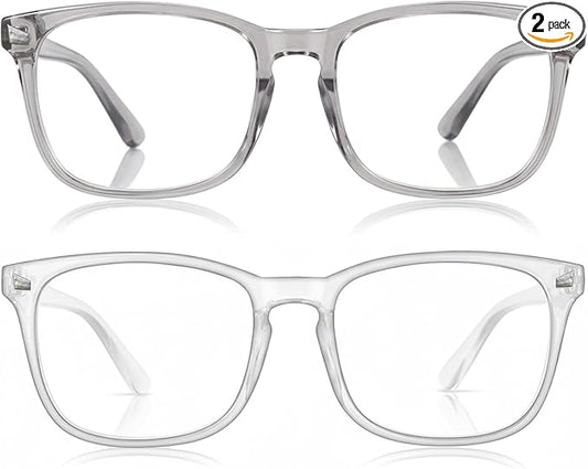 2 Packs Professional Sleep Glasses with 97.6% Blue Light Blocking Dual AR Coatings Clear Lens, Computer Gaming Glasses for Men Women, Anti Fatigue & Eye Strain