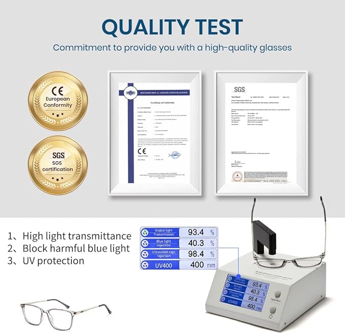Cyxus Blue Light Blocking Glasses for Men and Women, Ultra Lightweight TR90 Metal Frame Computer Glasses for Gaming, Office, Reading, Digital Screen Protection 8208T43