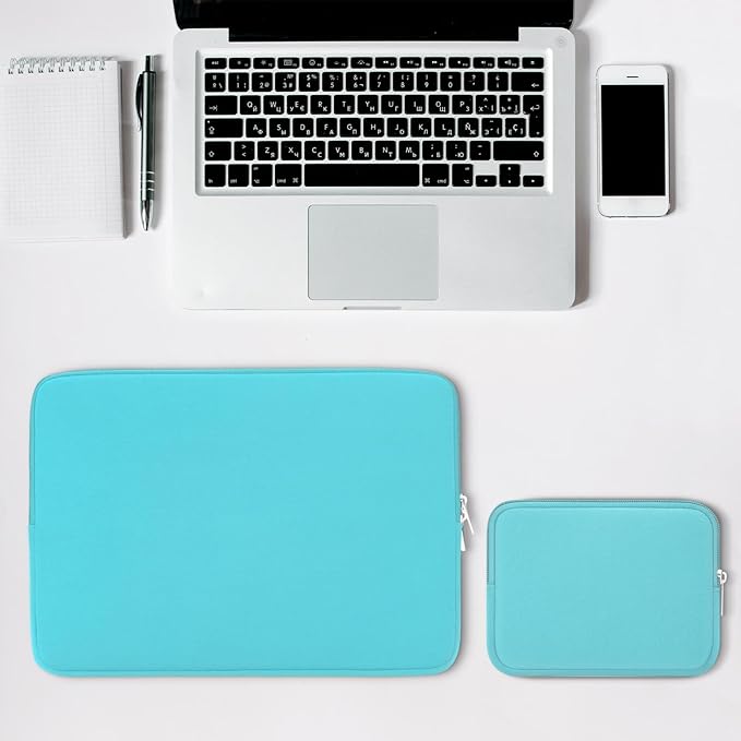 RAINYEAR 16 Inch Laptop Sleeve Protective Soft Case Bag with Accessories Pouch, Specially Compatible with 16" MacBook Pro M1 M2 M3 M4 M5 Pro/Max A3403 A3186 A3428 A3429 (Blue)