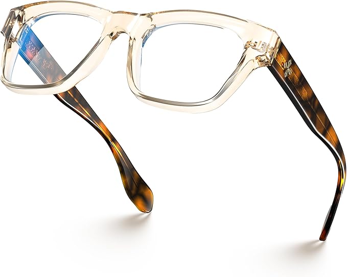 VISOONE Square Blue Light Blocking Glasses TR90 Clear Lens for Women Men BONA