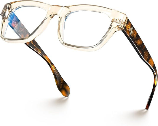 VISOONE Square Blue Light Blocking Glasses TR90 Clear Lens for Women Men BONA
