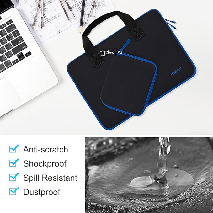 Hseok Laptop Sleeve 14 inch Case with Small Case, Compatible with MacBook Neo 14, MacBook Pro 14 M5/M4/M3/M2/M1, XPS 14 and Most 14 inch Notebooks, Neoprene Computer Handbag,B01BL01
