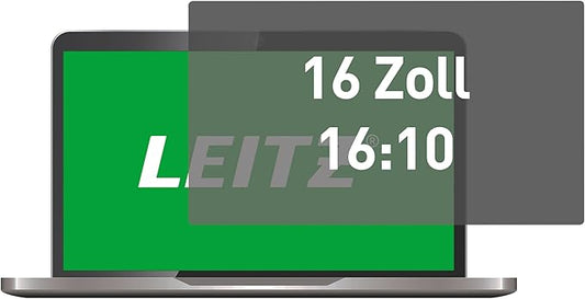 Leitz Laptop Privacy Filter 16 Inch (16:10), Removable Protective Film for Laptops, with Blue Light Filter and Anti-Glare Protection, Can be Used on Both Sides, Touchscreen Compatible, Made in Germany