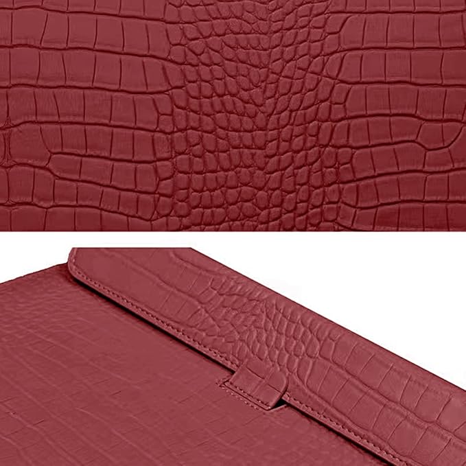 PU Leather Flap Style Case Bag Laptop Sleeve for MacBook Neo 13 A3404 Air 13.6 inch 2026-2022 M5 A3449 M4 A3240 M3 A3113 M2 A2681 Air 13 2018-2021 Notebook Bag for Mac Pro 13 2016-2022, Red