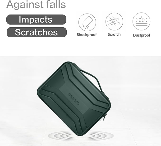 MOSISO 15-16 inch Laptop Hard Case, 15.6 inch Waterproof Shockproof Computer Bag Compatible with MacBook HP Dell, Symmetrical Trapezoid EVA Carrying Laptop Sleeve Hard Shell with Handle, Emerald Green