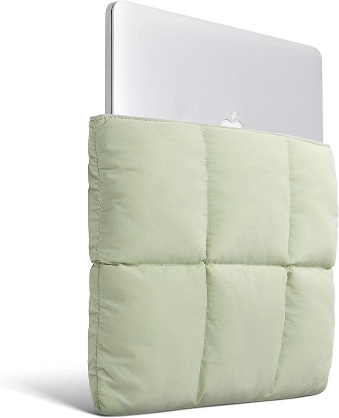 Comfyable Puffy Laptop Sleeve 13 Inch 14 Inch, Quilted Puffer Laptop Carrying Case for Women, Pillow Case Compatible with MacBook Air/Pro M5 M4 M3 M2 Pro/Max 2026, 13" MacBook Neo A18, Sage