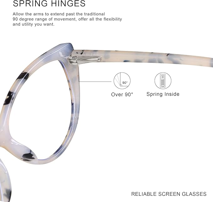 ANDWOOD Blue Light Blocking Glasses Women Bluelight Blocker Computer Cateye Clear Cat Eye Eyeglasses Frame AR003