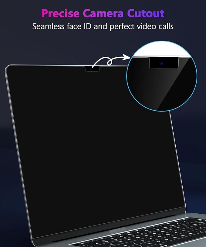 PYS 4-Way Privacy Screen for MacBook Air 15.3 Inch (2025-2023, M4/M3/M2) - 360° Anti-Spy Filter, Matte Anti-Glare Protector, Scratch-Resistant Film, Laptop Screen Privacy Shield