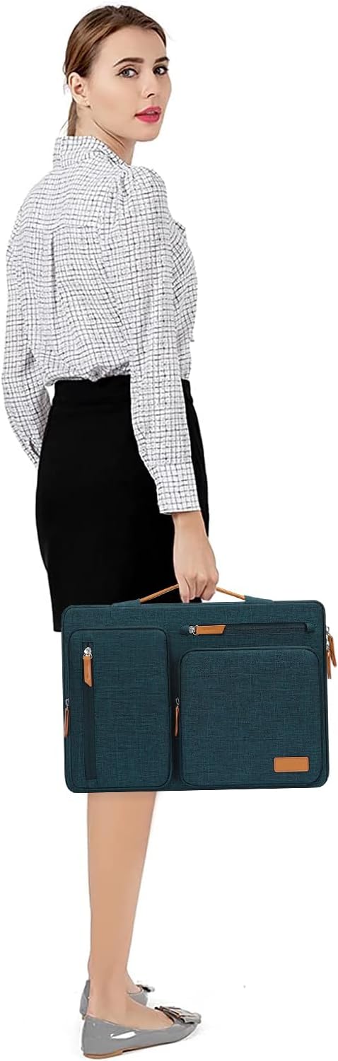 MOSISO 360 Protective Laptop Case 16 inch, 15-15.6 inch Laptop Sleeve Compatible with MacBook Pro 16, HP Acer Dell Lenovo ASUS, Side Open Carrying Case with 4 Zipper Pockets&Handle, Teal Green