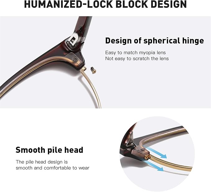 Blue Light Blocking Glasses Vintage Half Frame UV Clear Lens Anti Eyestrain Computer Gaming Glasses for Women Men(P59)
