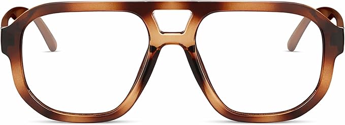livho Retro Aviator Blue Light Blocking Glasses for Women Men with Soft Case, Trendy Rectangle Computer Eyeglasses
