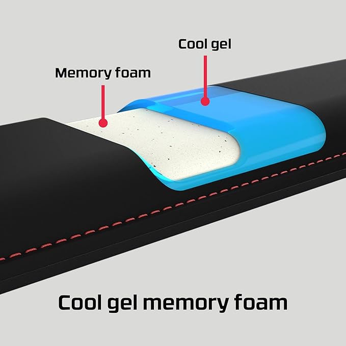 HyperX Wrist Rest – Tenkeyless – Cooling Gel – Memory Foam – Anti-Slip,Black