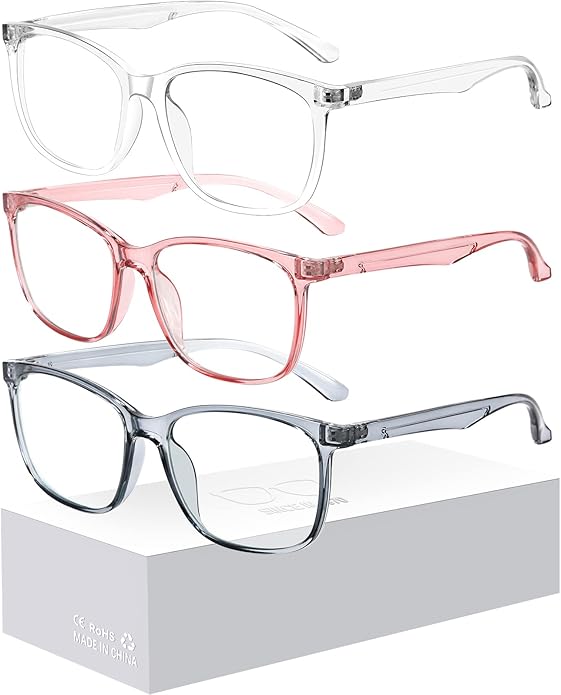 Oilway Blue-Light Blocking Glasses for Women Men - 3Pack Computer Reading/Gaming/TV/Phones Glasses Anti Eyestrain