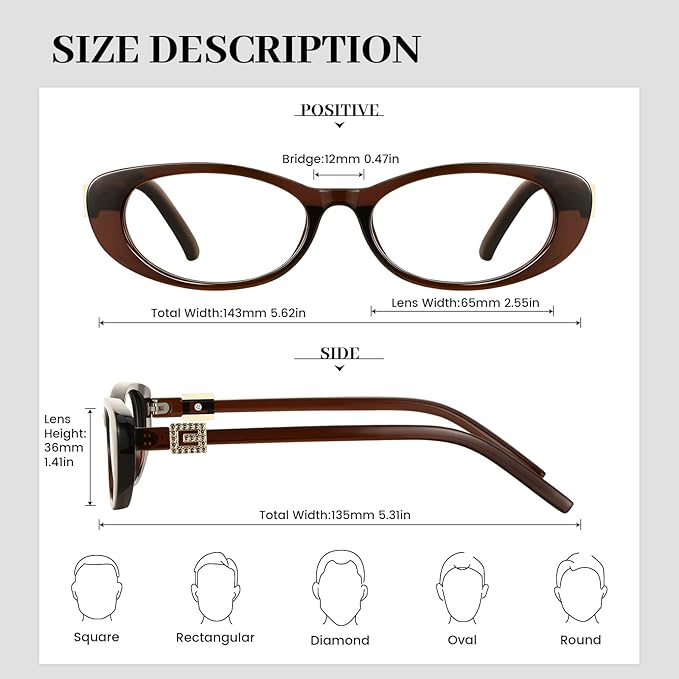 Oval Blue Light Blocking Glasses for Women Retro 90s Glasses Computer TV Eyeglasses Anti Eyestrain