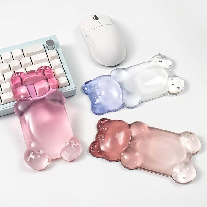 Purple Gel Mouse Wrist Rest –Cute Bear Mouse Wrist Rest, Ergonomic Mouse Support,Comfort & Support for Typing and Gaming