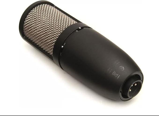 AKG Pro Audio P420 Multi-Pattern Condenser Microphone with Shock Mount and Case. Great for ensemble recording, grand piano, woodwind, brass instruments, drums and percussion. Black and Gold.