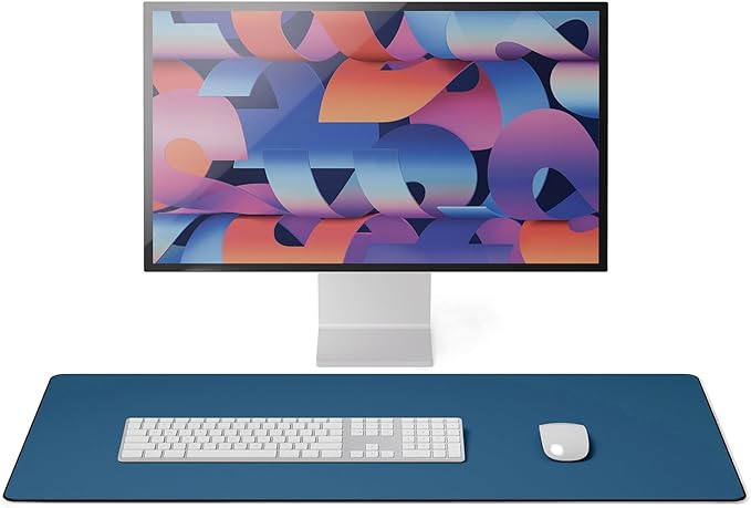 Jotsome Leather Desk Pad Mat, Non-Slip Desk Blotter Pad - Desk Protector for Office, Home, Laptop, and Desktop (Midnight Blue, 34" x 17")