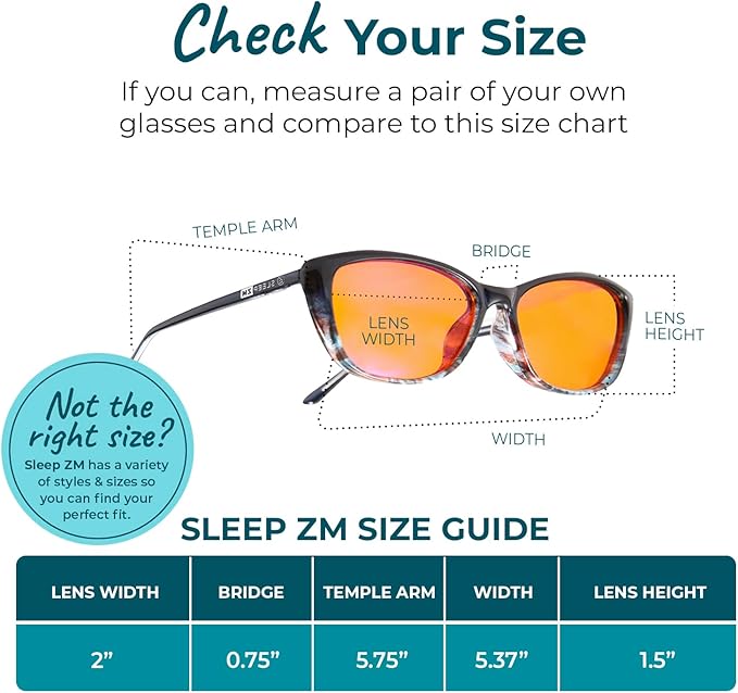 Sleep ZM Blue Light Blocking & Light Sensitivity Glasses - 8 Lens Types for Comfort, Relaxation, Sleep & Relief - 50+ Styles
