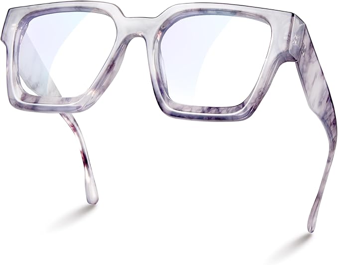 livho Oversized Eyewear Frame for Woman and Men - Rectangle Fashion Glasses for Computer, Chic Preppy Frame