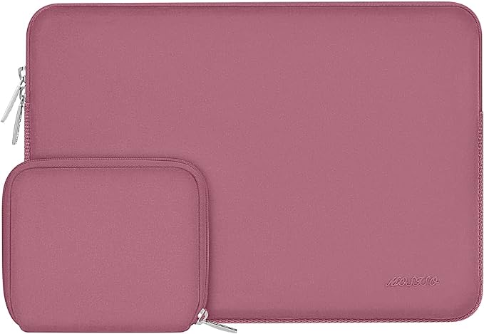 MOSISO Laptop Case 16 inch, 15-15.6 inch Laptop Sleeve Bag Compatible with MacBook Pro 16 M5 M4 M3 M2 M1, HP Acer Dell Lenovo ASUS Notebook, Neoprene Computer Sleeve Bag with Small Case, Dusty Rose