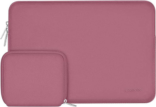 MOSISO Laptop Case 16 inch, 15-15.6 inch Laptop Sleeve Bag Compatible with MacBook Pro 16 M5 M4 M3 M2 M1, HP Acer Dell Lenovo ASUS Notebook, Neoprene Computer Sleeve Bag with Small Case, Dusty Rose