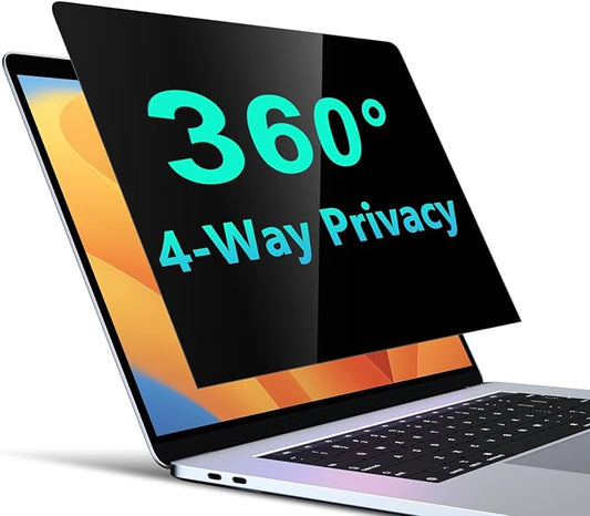 PYS 4-Way Privacy Screen for Laptop 14 Inch 16:9-360° Anti-Spy Filter, Matte Anti-Glare Protector, Scratch-Resistant Film, Laptop Privacy Filter Shield