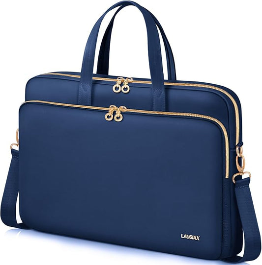 Laptop Case Bag Women Men Computer Sleeve Compatible with MacBook/Dell/HP/Acer/ASUS, Waterproof Shoulder Carrying Briefcase, Blue, 17-17.3 Inch