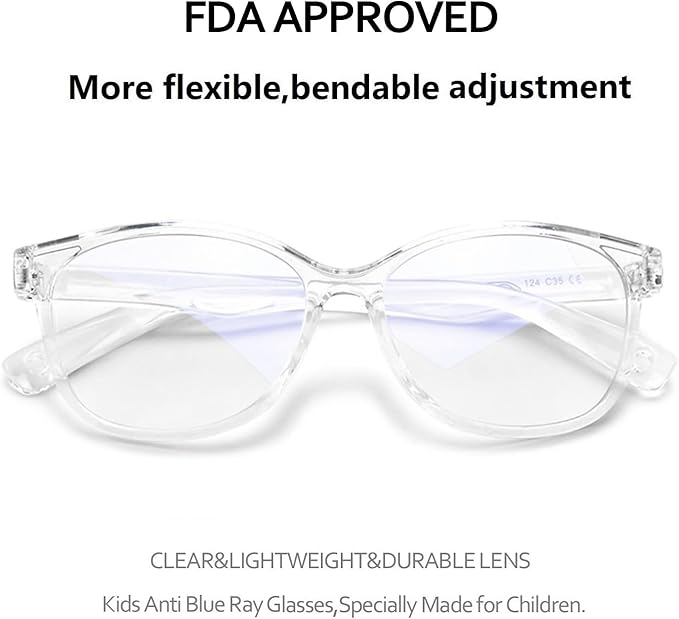 Blue Light Glasses for Kids Girls Boys with Cute Car Case, UV400 Protection, Anti Blue Ray Age3-12