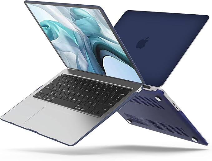 B BELK Compatible with MacBook Air 13 inch Case 2022 2021 2020 2019 2018 A2337 M1 A2179 A1932 Touch ID,Matte Plastic Hard Shell+Keyboard Cover+Screen Protector for MacBook Air 13.3 inch Case,Navy Blue