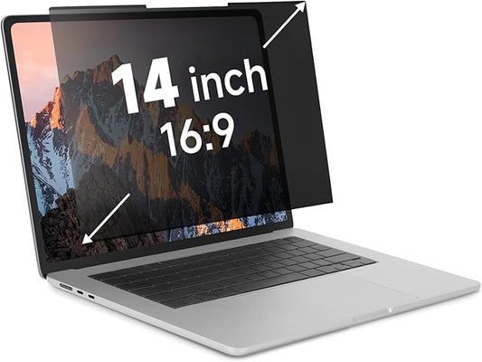 Nano-Suction Laptop Privacy Screen 14 Inch 16:9, Removable Screen Privacy Shield for Laptop, Anti Glare, Anti Bule Light, Screen Protector for Lenovo HP Dell Acer Asus Thinkpad