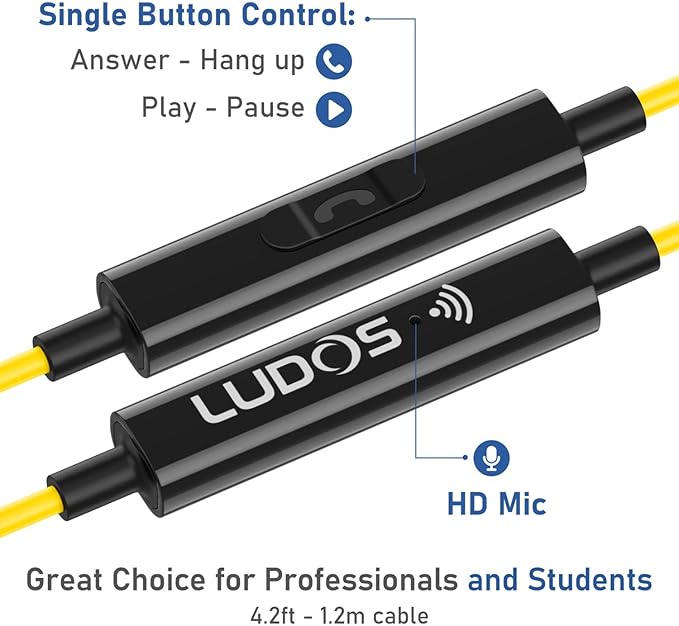 LUDOS Clamor USB C Headphones for iPhone 17 16 15 Pro Max Plus Air iPad Pro, 5 Years Warranty, USB-C Earbuds for Samsung Galaxy S26 S25 S24 S23 Ultra S22 S21 FE S20 A55 A54 A53, USB Type C Earphones