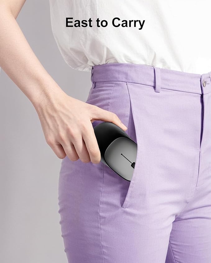 Wireless Mouse Bluetooth Mouse, 1600 DPI Optical Tracking, 3 Adjustable DPI, Compact and Portable Design for Small Hands PC, Mac, 12-Month Battery Life for Work or Travel