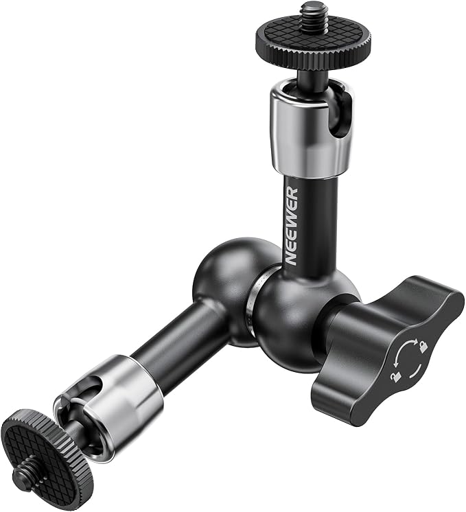 NEEWER 5.9"/15cm Adjustable Friction Magic Arm with 1/4" Screw on Both Ends, Compatible with SmallRig Cage, Flash/LED Light/Microphone/Monitor/SuperClip, Max Load 4.4lb/2kg, ST15 by Neewer