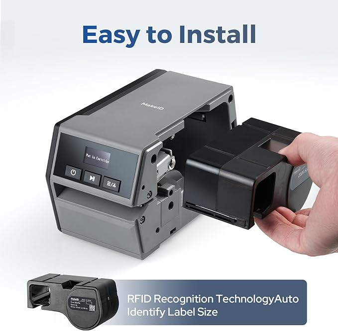 Makeid D50 Industrial Label Printer, Desktop Label Maker 2" Print Head, Mobile APP & PC Editor Compatible, 2600mAh Li-ion Battery, Come with 1.97" W x 26.24ft L Label Heavy-Duty Labeler for Job Sites