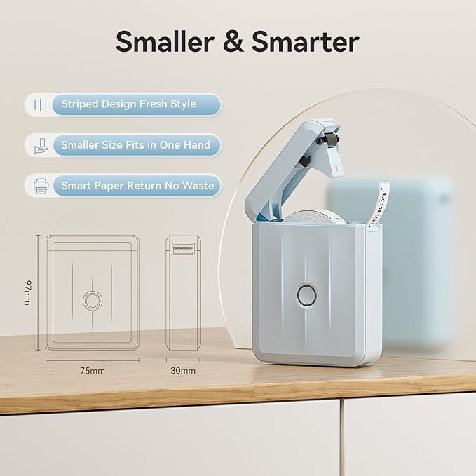 NIIMBOT Label Maker Machine Bluetooth Label Printer for School Home Office Organization, Wireless Mini Labeler D110 Upgraded Version, Label Machine with 1 Label Tape, Blue