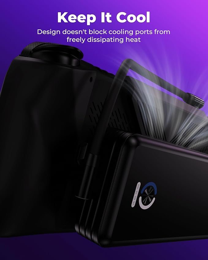 SiWiQU 20000mAh Magnetic Power Bank for ROG Ally X, 65W PD Fast 3.0 Charging Portable Battery Bank, Support 30W Turbo Mode External Battery Pack with Detechable Magnetic Back & Dual USB Cable