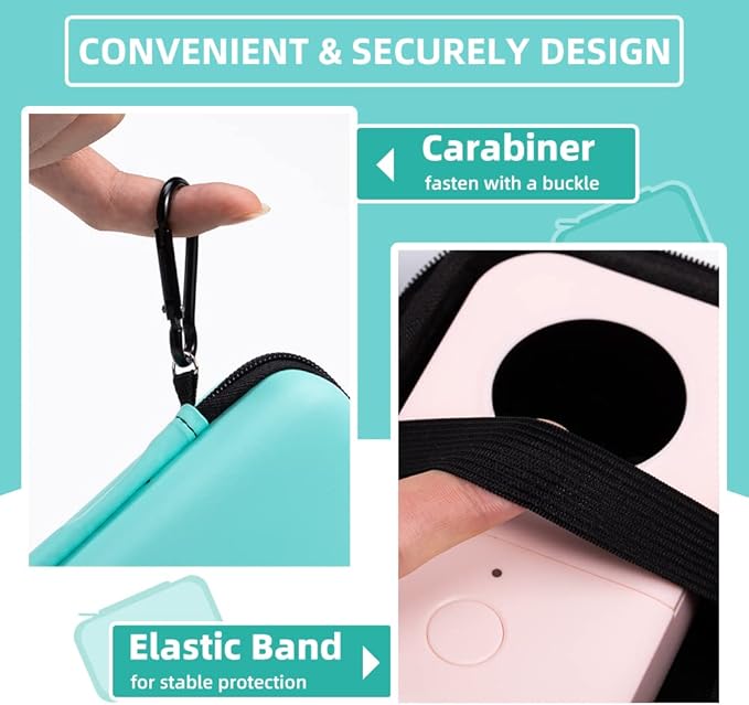 Phomemo D30 Label Maker Machine with case and 1 roll Label Tape, Portable Bluetooth Label Printer, Small Smart Phone Handheld Sticker Mini Labeler Multiple Templates Font Icon Easy to Use