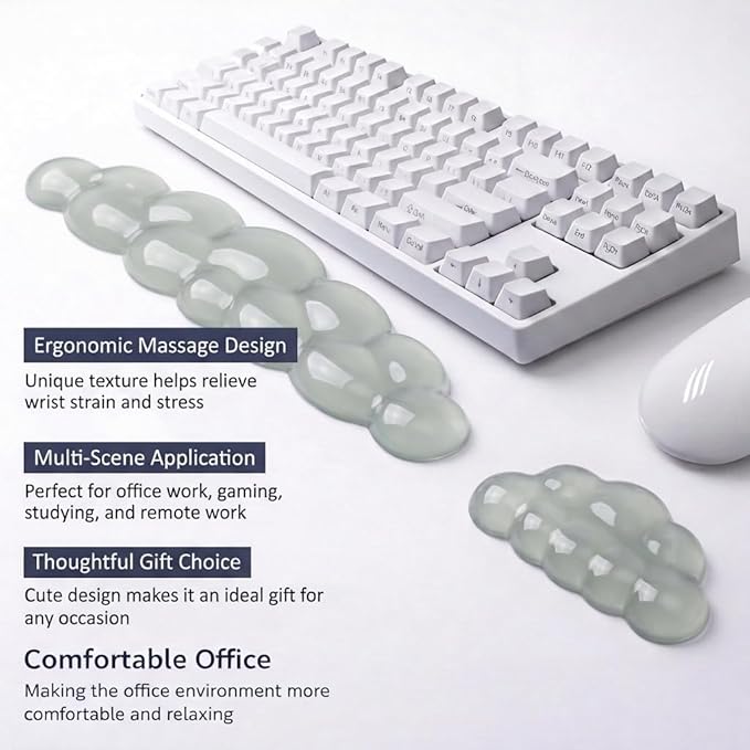 Ultimate Cute Ergonomic Wrist Rest – Instant Relief, Cloud-Like Comfort, Premium Silicone & TPU, Ultra-Soft, Durable, Gift-Boxed for Office, Study, Gaming & More
