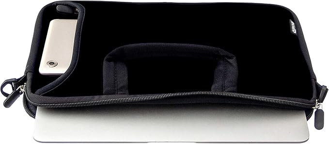 RICHEN 14 15 15.4 15.6 inch Laptop Shoulder Bag Messenger Bag Notebook Handle Sleeve Neoprene Carrying Case with Accessories Pocket (14-15.6 inch, Pure Black)