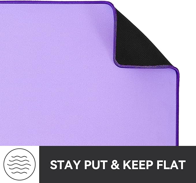 Waterproof Large Gaming Mouse Pad with Durable Stitched Edges, Non-Slip Rubber Base, Grainy Jacquard Mouse Mat Desk Pad for Home Office Gaming, 31.5''x11.8''x0.12'', Purple