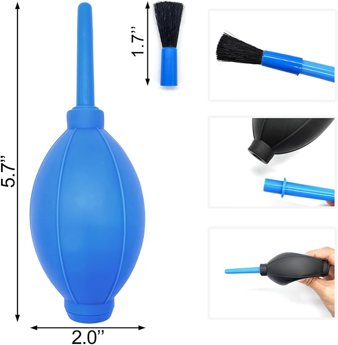 Medsuo 2pcs Air Blower with Soft Brush Manual Rubber Bulb Air Pump Dust Blower Cleaner for Camera Microscopes Telescope Eyepieces Guitars Filters Keyboards Records Cell Phones and Succulents - Image 6