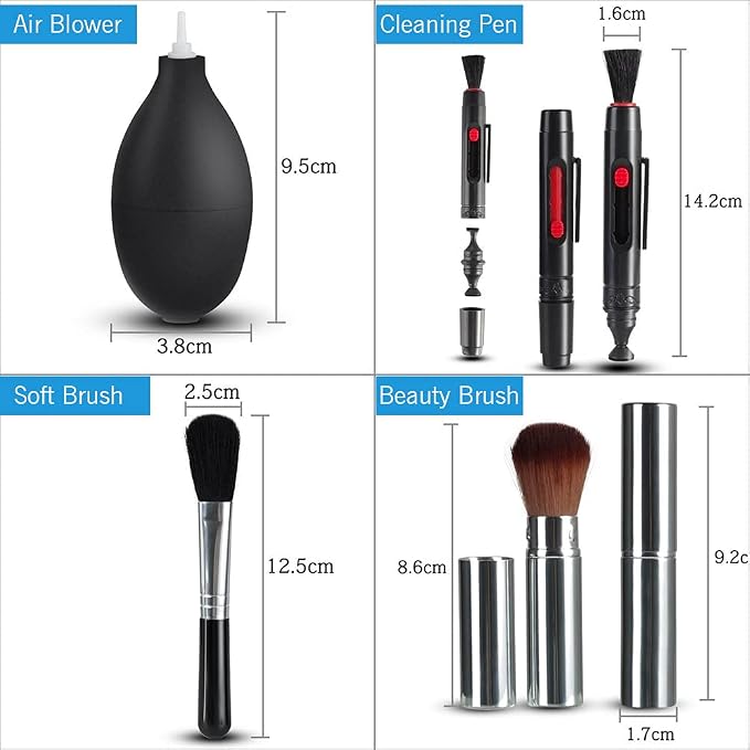 Andoer Professional Camera Cleaning Kit Lens Cleaning Kit with Air Blower Cleaning Pen Cleaning Cloth for Most Camera Mobile Phone Laptop - Image 4