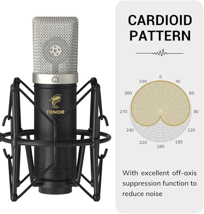 TONOR Condenser Microphone 192kHz/24Bit, USB Cardioid Computer Mic Kit with Upgraded Boom Arm/Spider Shock Mount for Recording, Streaming, Gaming, Podcasting, Voice Over, YouTube, TC-2030