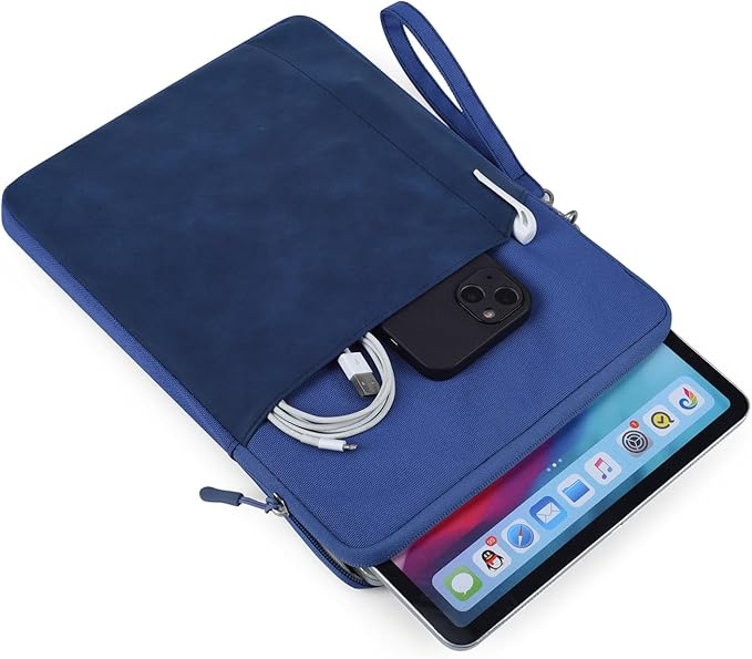 CAAORDKSO 9-11 Inch Tablet Sleeve Bag Carrying Case for 11 inch iPad A16 / 11 inch iPad Air M3 & M2 / 11" iPad Pro M4 / 10.2" 10.5" 10.9 inch iPad Pro Air, 11 Inch Samsung Galaxy Tab A9+ Bag,Dark Blue