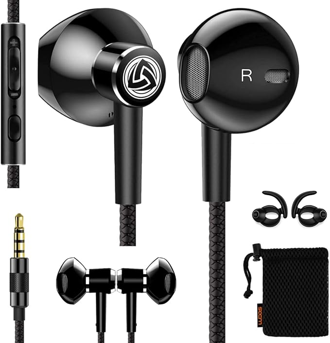 LUDOS SPECTA Wired Earbuds in-Ear Headphones, 5 Years Warranty, Earphones with Microphone for Clear Calls, Noise Isolating, for iPhone, iPad, Samsung, Laptop, School Students, Kids, Women, Small Ears